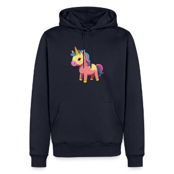 einhorn kindlich - Männer Premium Bio Hoodie - Navy - Vorne - Nico (187cm)