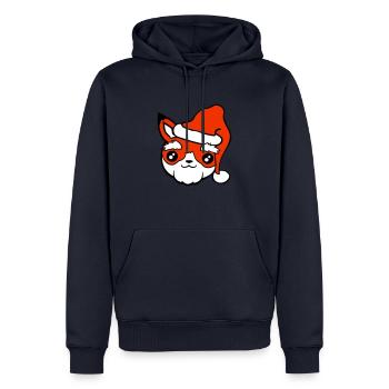 Fuchs Weihnachtsmann Weihnachten Mütze Nikolaus - Männer Premium Bio Hoodie - Navy - Vorne - Nico (187cm)