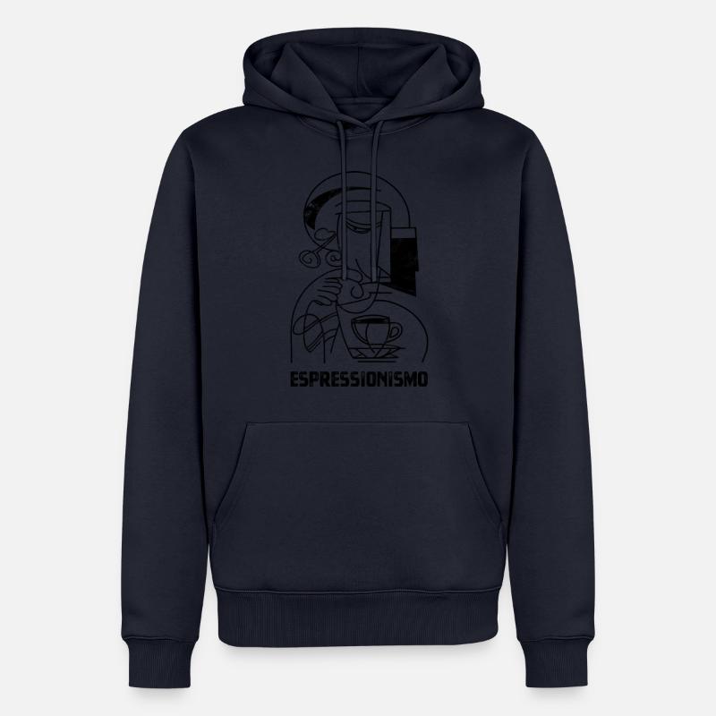 Espressionnisme - Espresso - Boire du café - Sweat à capuche Premium bio Homme - bleu marine