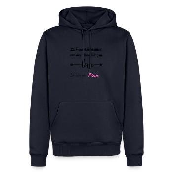 Lustiges Shirt für Männer & Frauen - Männer Premium Bio Hoodie - Navy - Vorne - Nico (187cm)