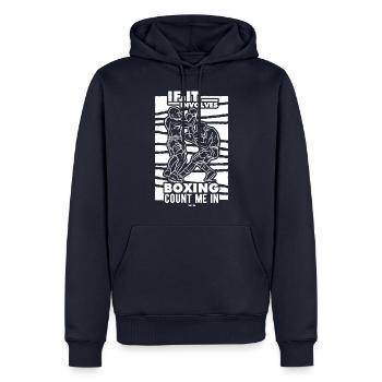 S’il s’agit de boxe, comptez-moi dans - Sweat à capuche Premium bio Homme - bleu marine - Devant - Nico (187cm)