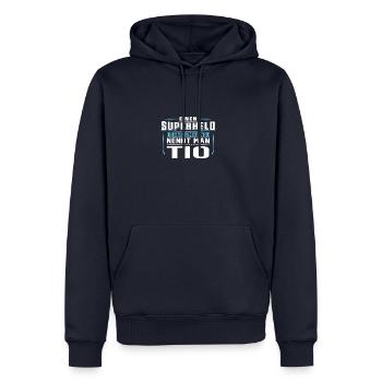 TIO Superheld - Männer Premium Bio Hoodie - Navy - Vorne - Nico (187cm)