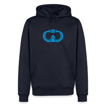 freediving logo - Männer Premium Bio Hoodie - Navy - Vorne - Nico (187cm)