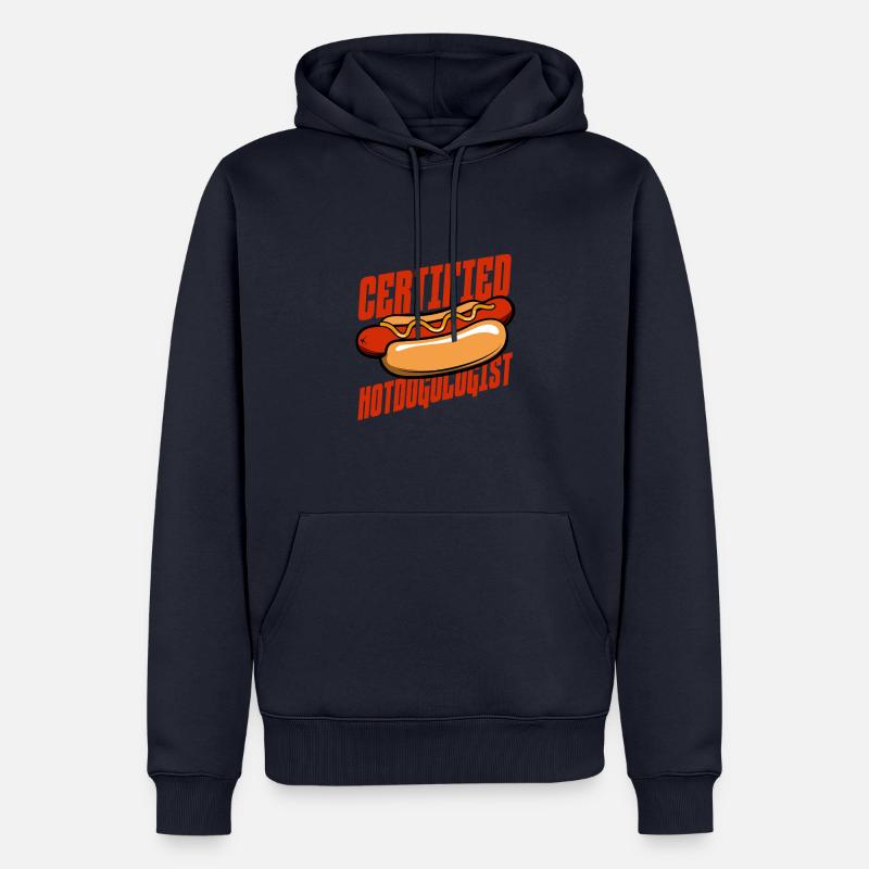 Conception hotdogologue certifiée - Sweat à capuche Premium bio Homme - bleu marine