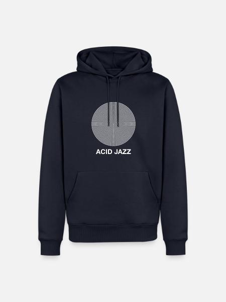 Retro Acid Jazz Tee 90er Jahre Jazz Modernes Design - Männer Premium Bio Hoodie - Navy
