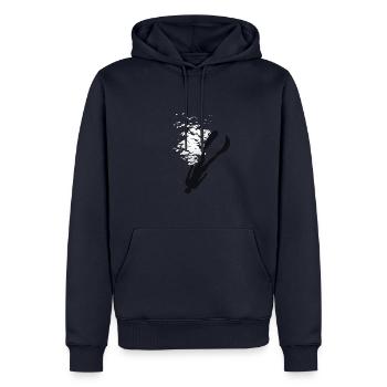 Tuba - Sweat à capuche Premium bio Homme - bleu marine - Devant - Nico (187cm)