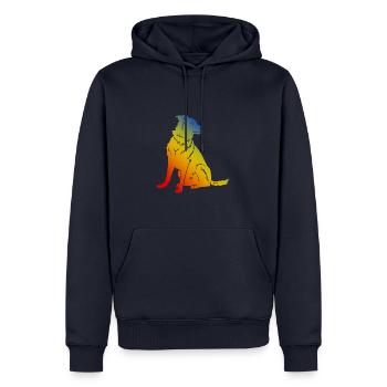 Border Collie Hund - Männer Premium Bio Hoodie - Navy - Vorne - Nico (187cm)