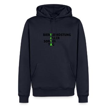 VATA TAG - Männer Premium Bio Hoodie - Navy - Vorne - Nico (187cm)