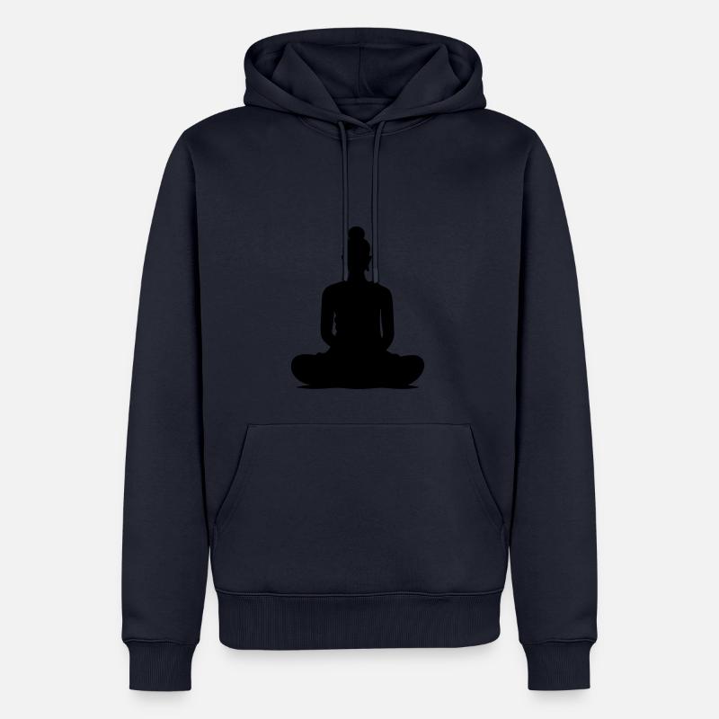 Sitzender Buddha - Männer Premium Bio Hoodie - Navy