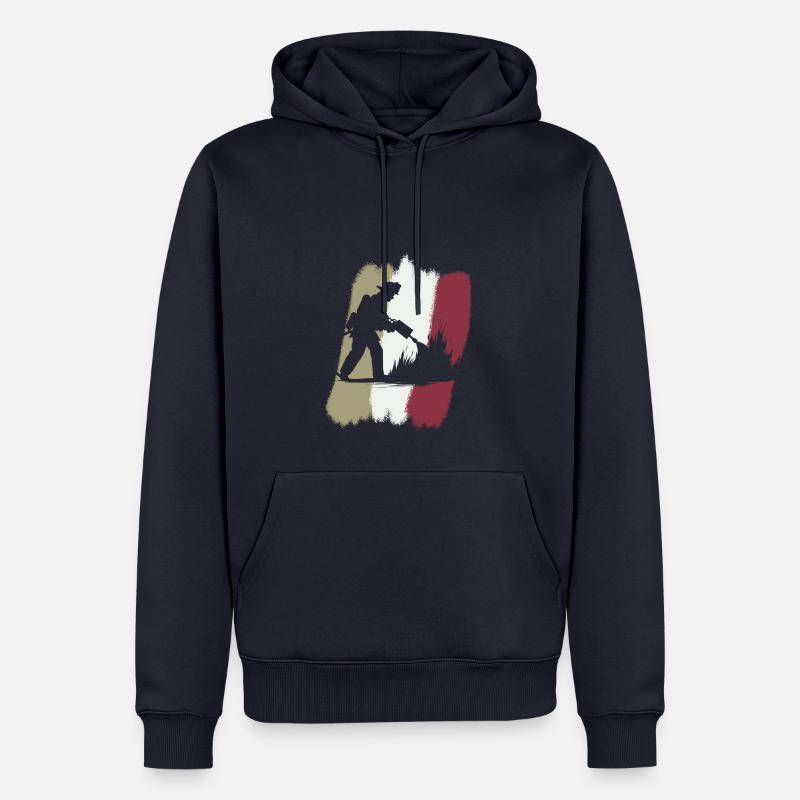 Pompiers Feu Bleu Pompier - Sweat à capuche Premium bio Homme - bleu marine