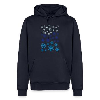 LOTS OF SNOWFLAKES - Sweat à capuche Premium bio Homme - bleu marine - Devant - Nico (187cm)