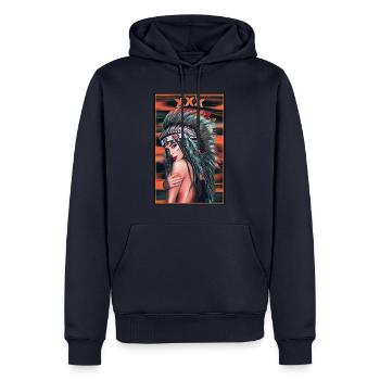 04 21 08 54 10 - Männer Premium Bio Hoodie - Navy - Vorne - Nico (187cm)