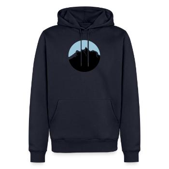 gebirge - Männer Premium Bio Hoodie - Navy - Vorne - Nico (187cm)