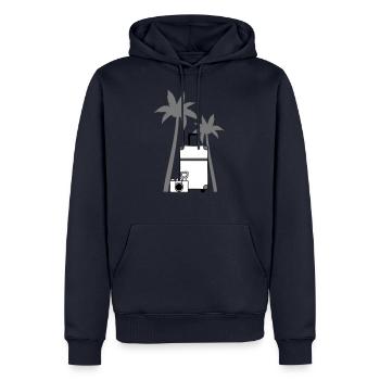 Kamera Koffer Palme - Männer Premium Bio Hoodie - Navy - Vorne - Nico (187cm)