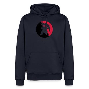 sparta warrior - Männer Premium Bio Hoodie - Navy - Vorne - Nico (187cm)