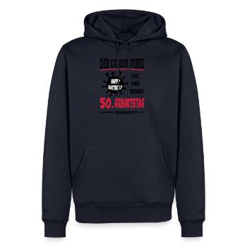 Coronavirus Covid 19 Geburtstag Birthday 50 Jahre - Männer Premium Bio Hoodie - Navy - Vorne - Nico (187cm)