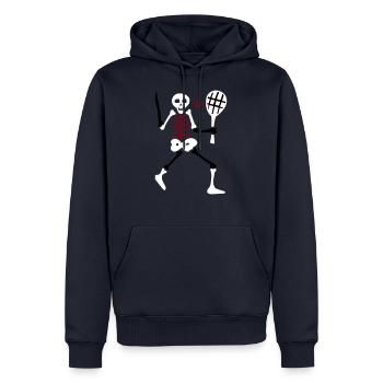 Skelett Skull Knochen Sport Tennisspieler - Männer Premium Bio Hoodie - Navy - Vorne - Nico (187cm)