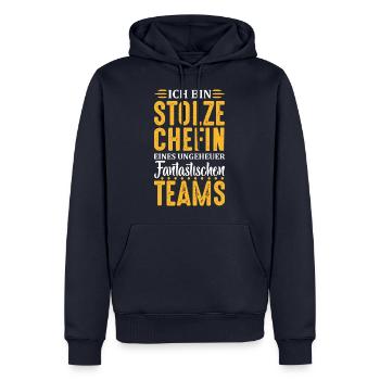 Stolze Chefin Chef Frau Abteilungsleiter Teamchef - Männer Premium Bio Hoodie - Navy - Vorne - Nico (187cm)