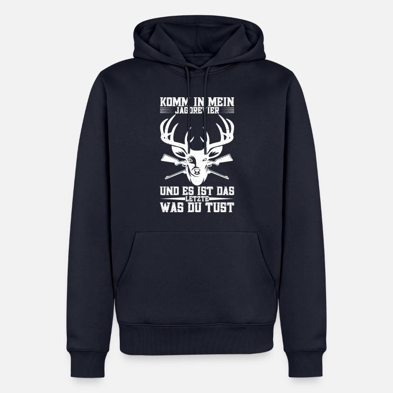Wildschweinjagd Jäger Hochsitz Elchjagd Jagdschein - Männer Premium Bio Hoodie - Navy