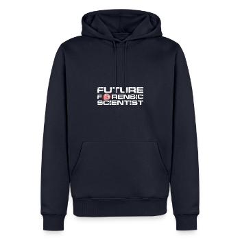 Futur médecin légiste - Sweat à capuche Premium bio Homme - bleu marine - Devant - Nico (187cm)