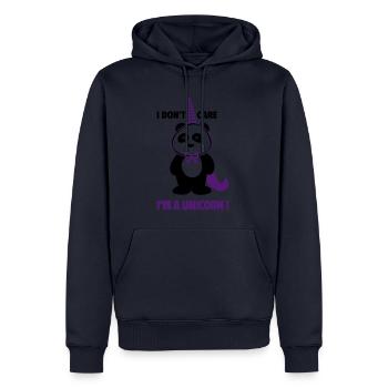 Panda als Einhorn,Lustiges Geschenk für Kids - Männer Premium Bio Hoodie - Navy - Vorne - Nico (187cm)