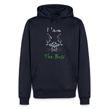 Katze Cat - Männer Premium Bio Hoodie - Navy - Vorne - Nico (187cm)