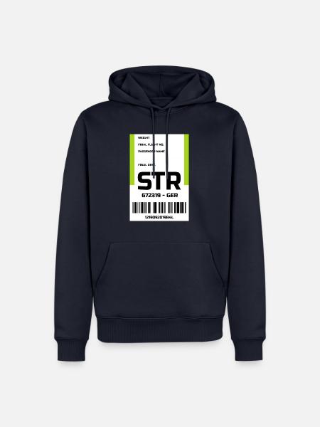 Flughafen Reise Etikett Aufkleber Stuttgart STR - Männer Premium Bio Hoodie - Navy