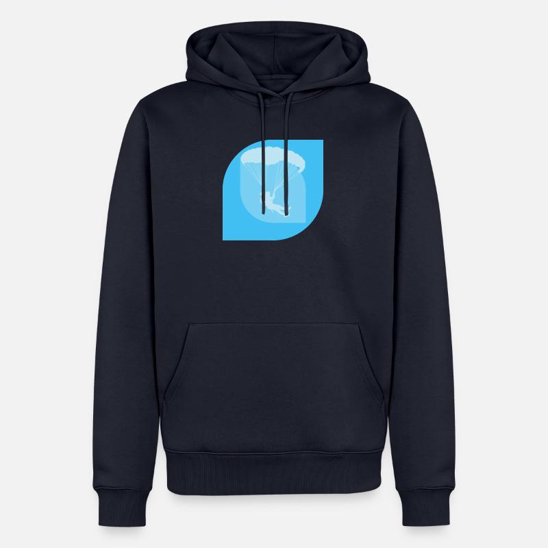 Parachutisme - Sweat à capuche Premium bio Homme - bleu marine