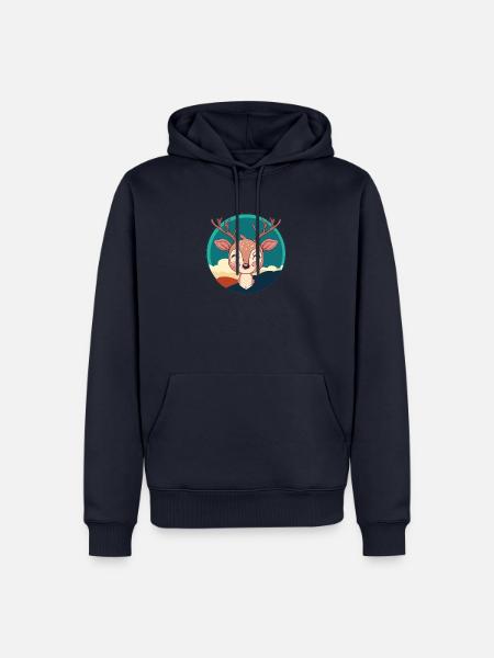 Hirsch Hirschgeweih Waldbewohner - Männer Premium Bio Hoodie - Navy