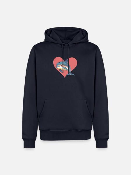 Delfin Meerestiere Meerestier - Männer Premium Bio Hoodie - Navy