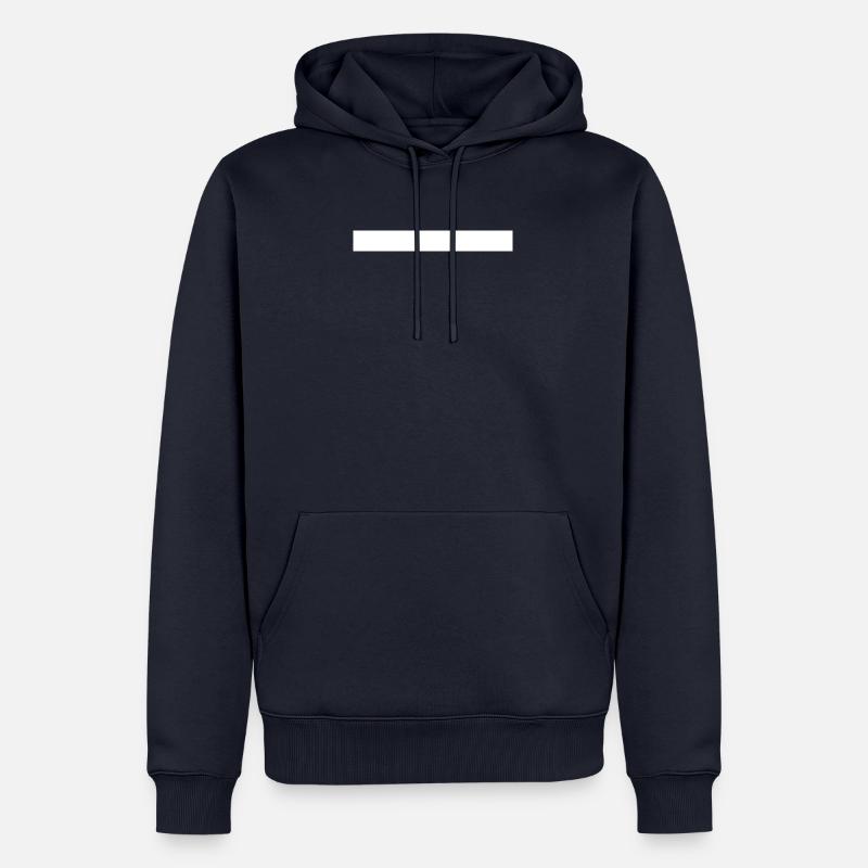Bande blanche - Sweat à capuche Premium bio Homme - bleu marine