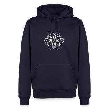 Fahrrad Symbol Radsport Biker Geschenk - Männer Premium Bio Hoodie - Navy - Vorne - Nico (187cm)