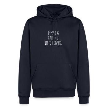 Non sans Chats cadeau - Sweat à capuche Premium bio Homme - bleu marine - Devant - Nico (187cm)