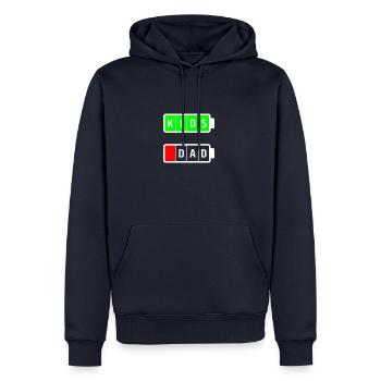 papa blanc enfants - Sweat à capuche Premium bio Homme - bleu marine - Devant - Nico (187cm)