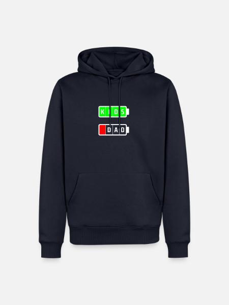 dad kids white - Men’s Premium Organic Hoodie - navy