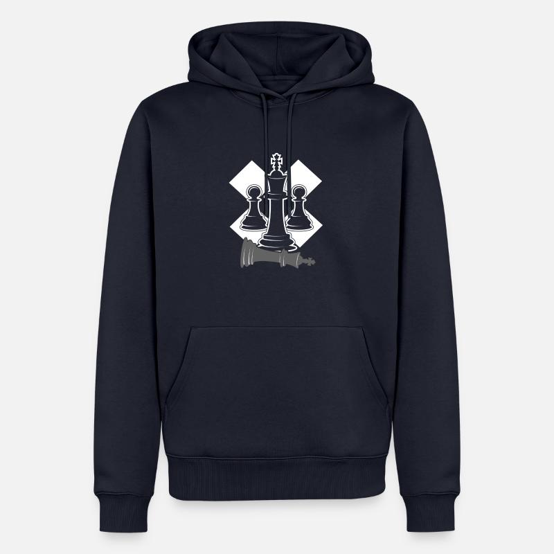 Echecs - pièces d'échecs - Sweat à capuche Premium bio Homme - bleu marine