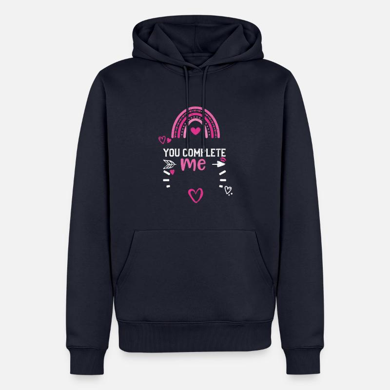 Tu me complète - Saint-Valentin - Sweat à capuche Premium bio Homme - bleu marine
