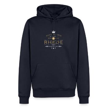 Rhede Stadt - Männer Premium Bio Hoodie - Navy - Vorne - Nico (187cm)