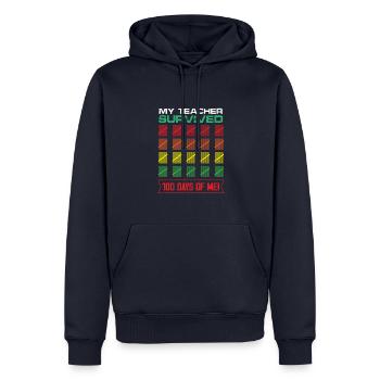 My Teacher Survived 100 Days Of Me School Class - Männer Premium Bio Hoodie - Navy - Vorne - Nico (187cm)