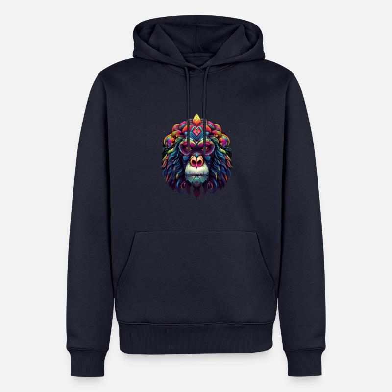 Mystischer Regenbogenaffe - Männer Premium Bio Hoodie - Navy