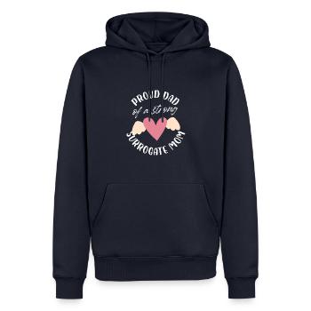 fier papa d’une mère porteuse forte Design - Sweat à capuche Premium bio Homme - bleu marine - Devant - Nico (187cm)