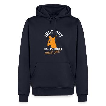shot put like javelin but it needs skill Design - Männer Premium Bio Hoodie - Navy - Vorne - Nico (187cm)