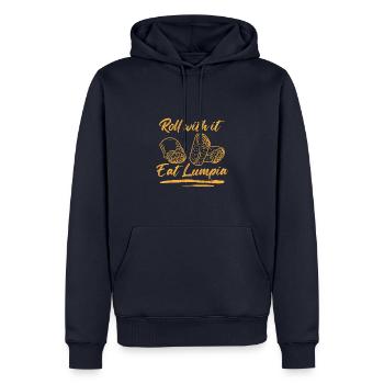 roll with it eat lumpia Design for a lover of - Men’s Premium Organic Hoodie - navy - Front - Nico (187cm)