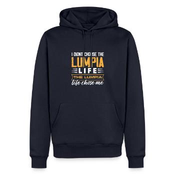Je n’ai pas choisi le lumpia life Design - Sweat à capuche Premium bio Homme - bleu marine - Devant - Nico (187cm)