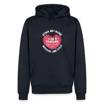 stna multitâche ninja Design pour un stna - Sweat à capuche Premium bio Homme - bleu marine - Devant - Nico (187cm)