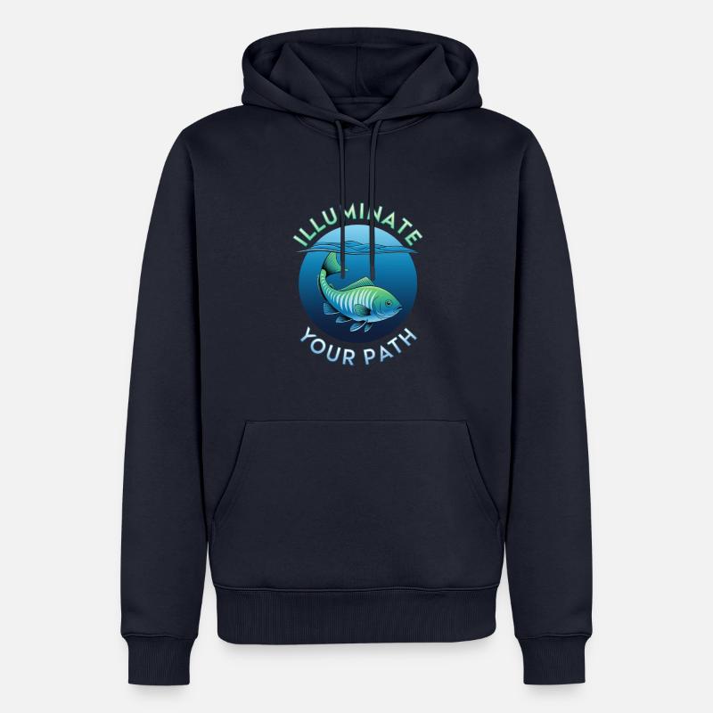 Illuminate Your Path Fish Design - Männer Premium Bio Hoodie - Navy