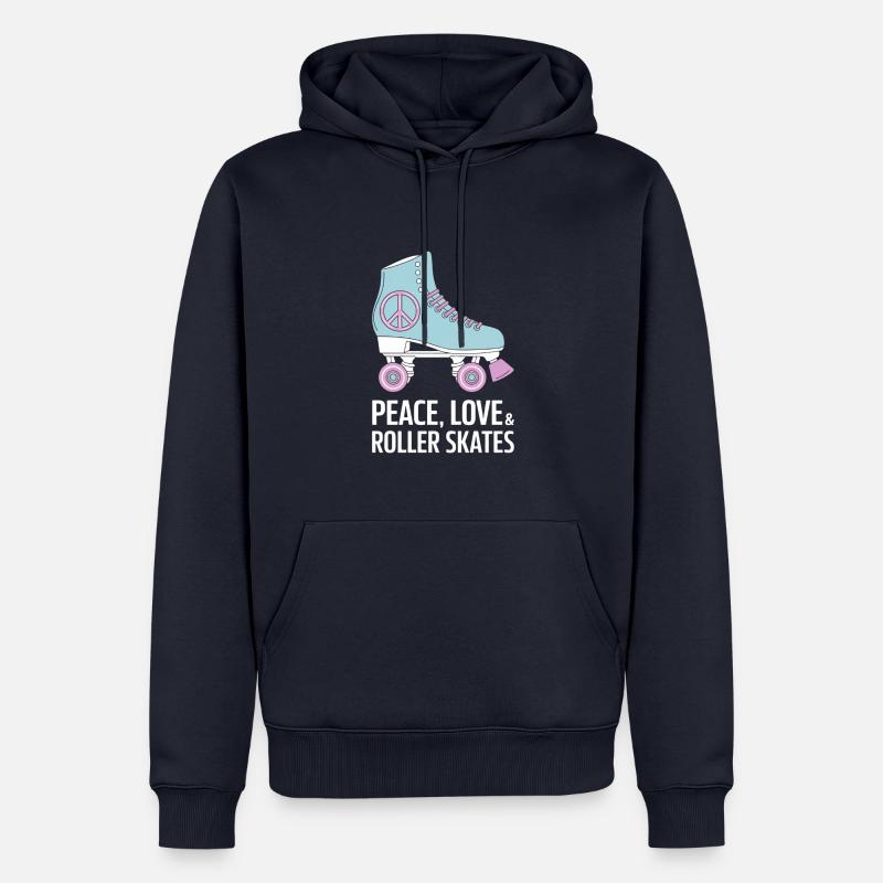 Peace Love Rollers Design - Sweat à capuche Premium bio Homme - bleu marine