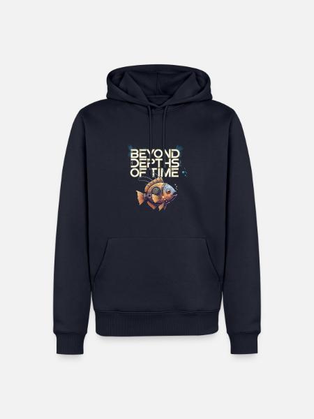 Beyond Depths of Time Steampunk Fish Design - Männer Premium Bio Hoodie - Navy