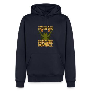 In My Head I'm Playing Paintball Funny Paintball - Männer Premium Bio Hoodie - Navy - Vorne - Nico (187cm)