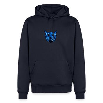 Blauer Wolf - Männer Premium Bio Hoodie - Navy - Vorne - Nico (187cm)